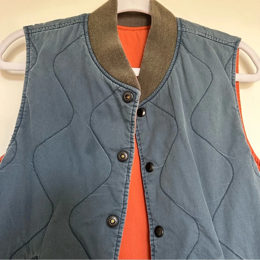 VINTAGE RARE Ralph Lauren double RL reversible vest orange and blue stitched - Picture 6 of 8